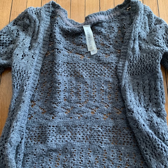 Grey Lace Knit Cardigan - Picture 2 of 2